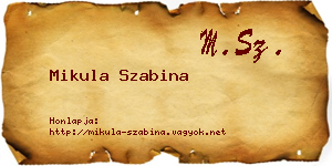 Mikula Szabina névjegykártya